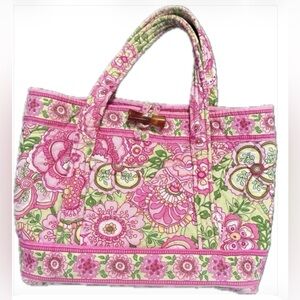 Vera Bradley petal Pink small toggle tote. Like New. 2 inside, 1 outside pocket.